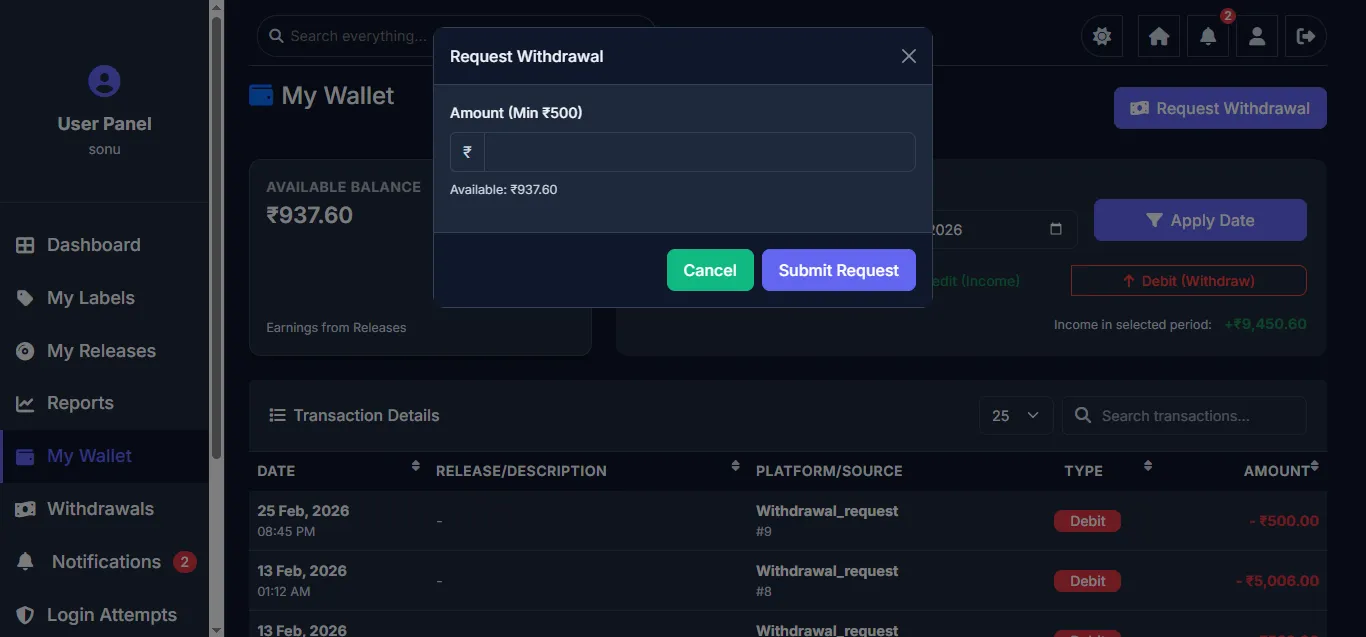 Wallet Transactions